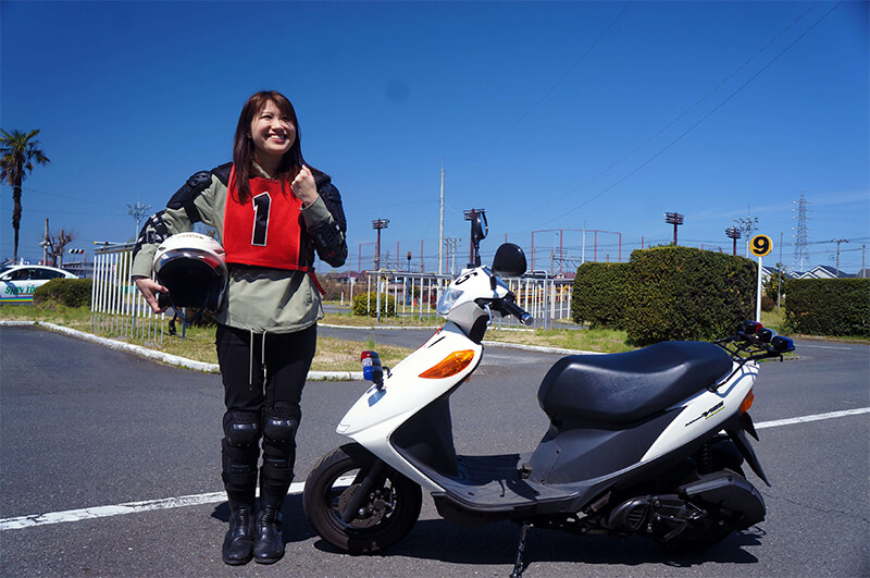 教習スタート！バイクに跨るのは初めて