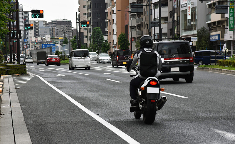 バイクによる模擬通勤