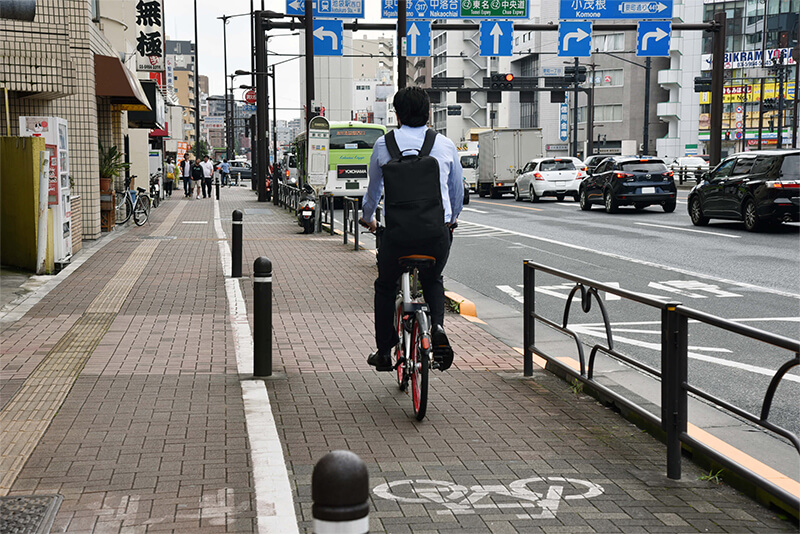 自転車による模擬通勤