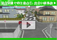 混合交通での注意点①.出会い頭事故